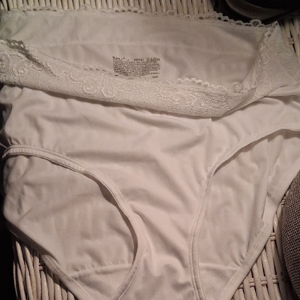 Bali White Lace-Trim Bikini Briefs